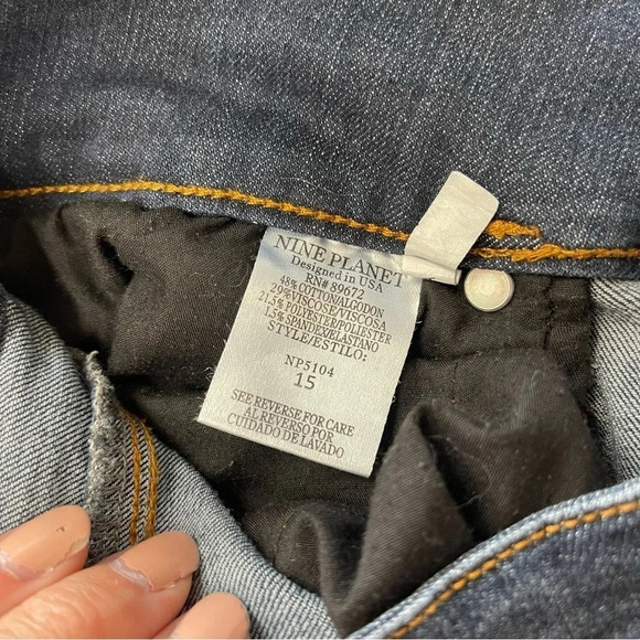 Nine Planet High Rise Wide Waist Band Three Button Jeans skinny size 15 - Picture 2 of 11